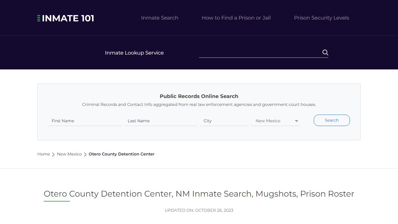 Otero County Detention Center, NM Inmate Search, Mugshots, Prison Roster